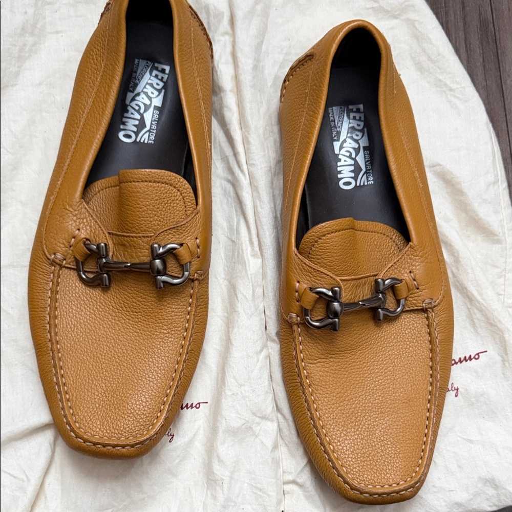 Salvatore Ferragamo Men's Brown Leather Loafers